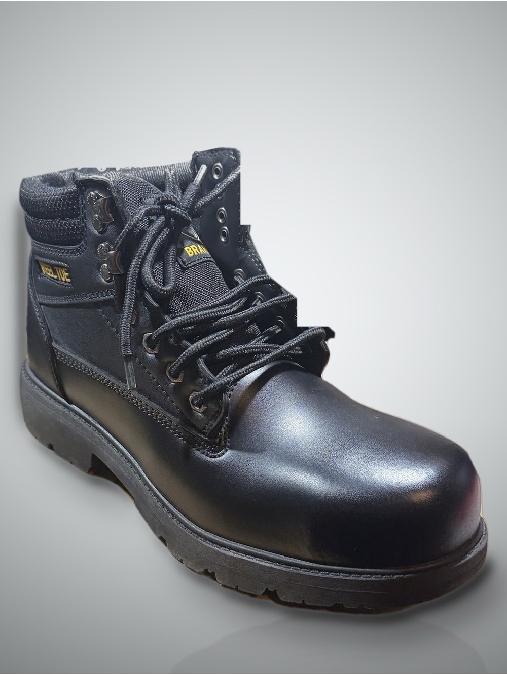 Brahmin Black Men's Lace-Up Work Boot